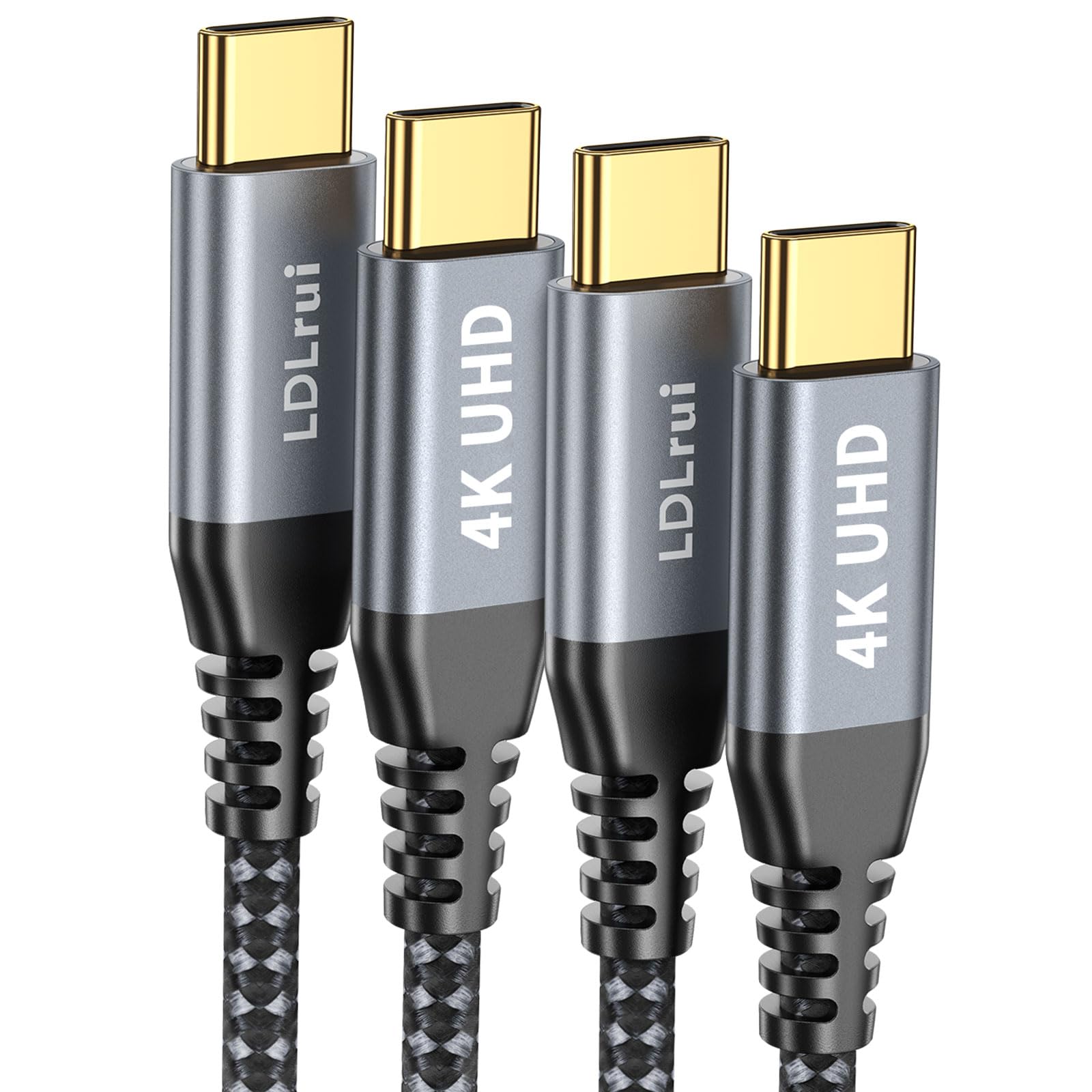 LDLrui USB C to USB C Cable 3ft 2-Pack, USB C 3.2 Gen 2 Cable 10Gbps Data Transfer, 4K Video Output Monitor 100W PD Fast Charging for iPhone 17/16/15,