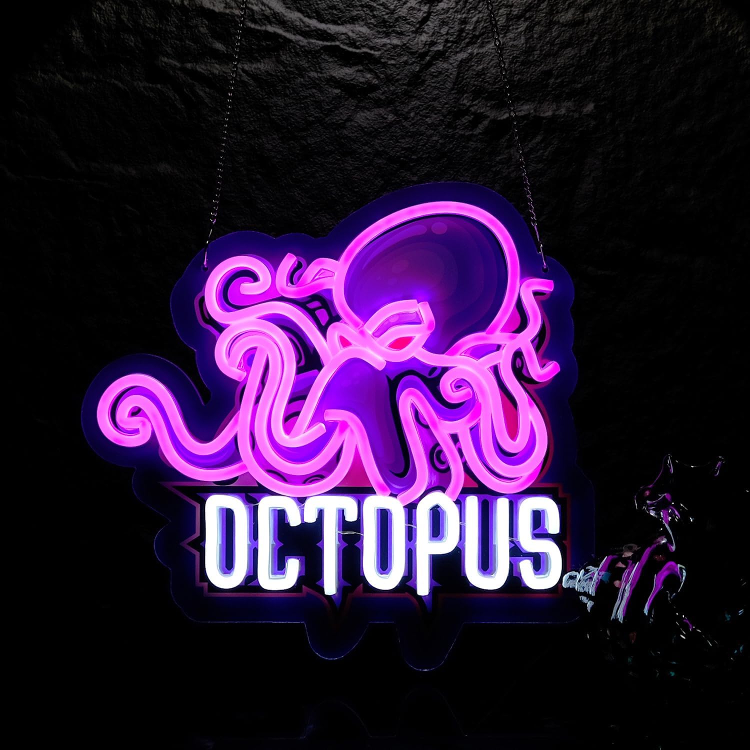 Octopus Neon Sign,Innovative Integral Forming Process,With Dimmable Switch For All Holiday Party and Home Decoration