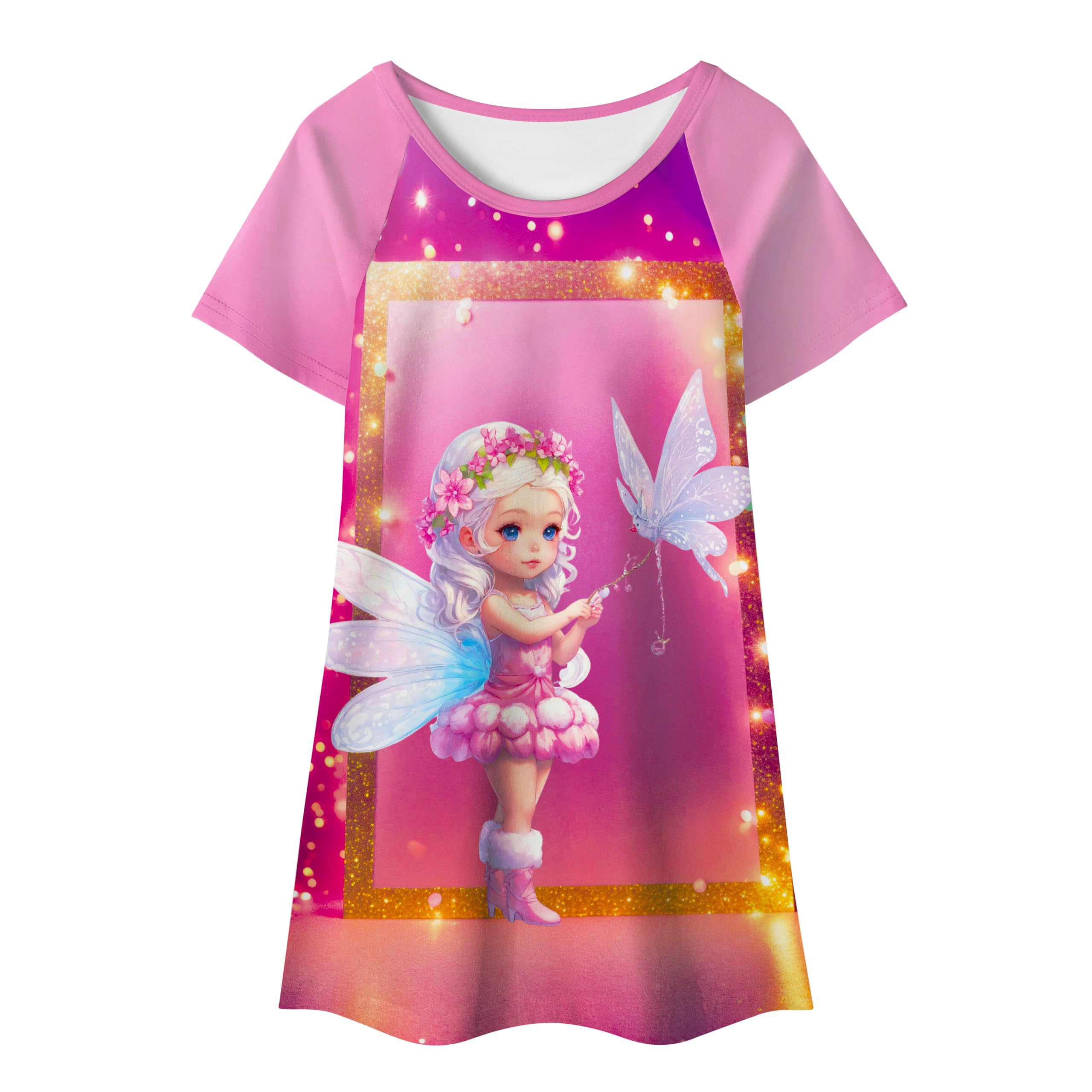 Girls Nightgowns Elf Princess Toddler Short Sleeve
