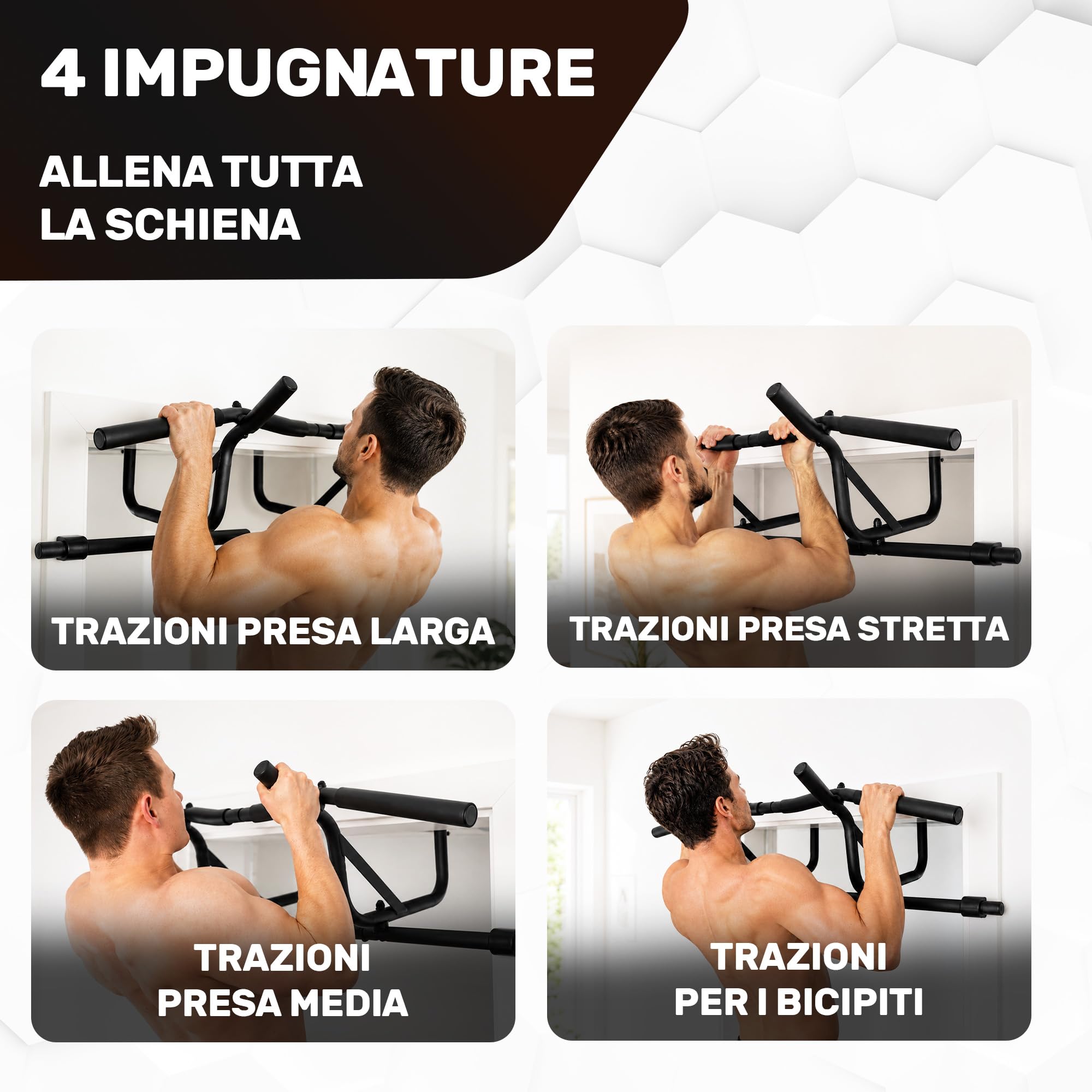 [NUOVO] Barra per trazioni telaio porta senza viti Fitness Barra I Pull per trazioni porta [7-22 cm] Pull Up Bar allenamento [design protetto]