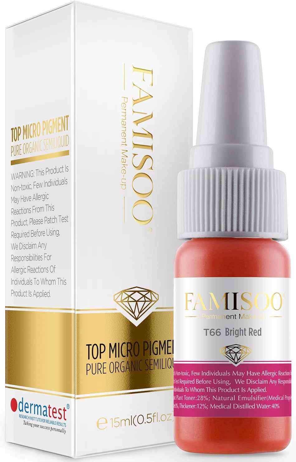 Permanent Makeup Pigment for Lips Superior Microblading Pigment 15ml High Density Professional Makeup Cosmetic Tattooing Pigment - Brighy Red