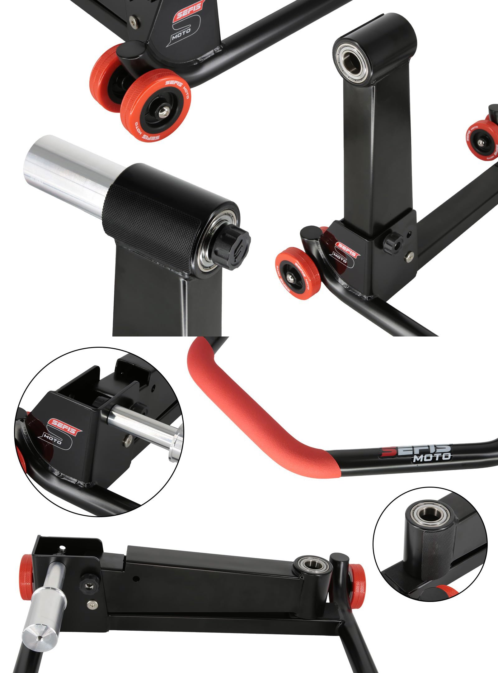 SEFIS M22 klappbarer hinterer Einarm Montageständer für Monoschwingen - linksseitig Motorradheber Serviceständer Heck Montageständer Hinten Motorrad Aufbocken (für Diavel/XDiavel)