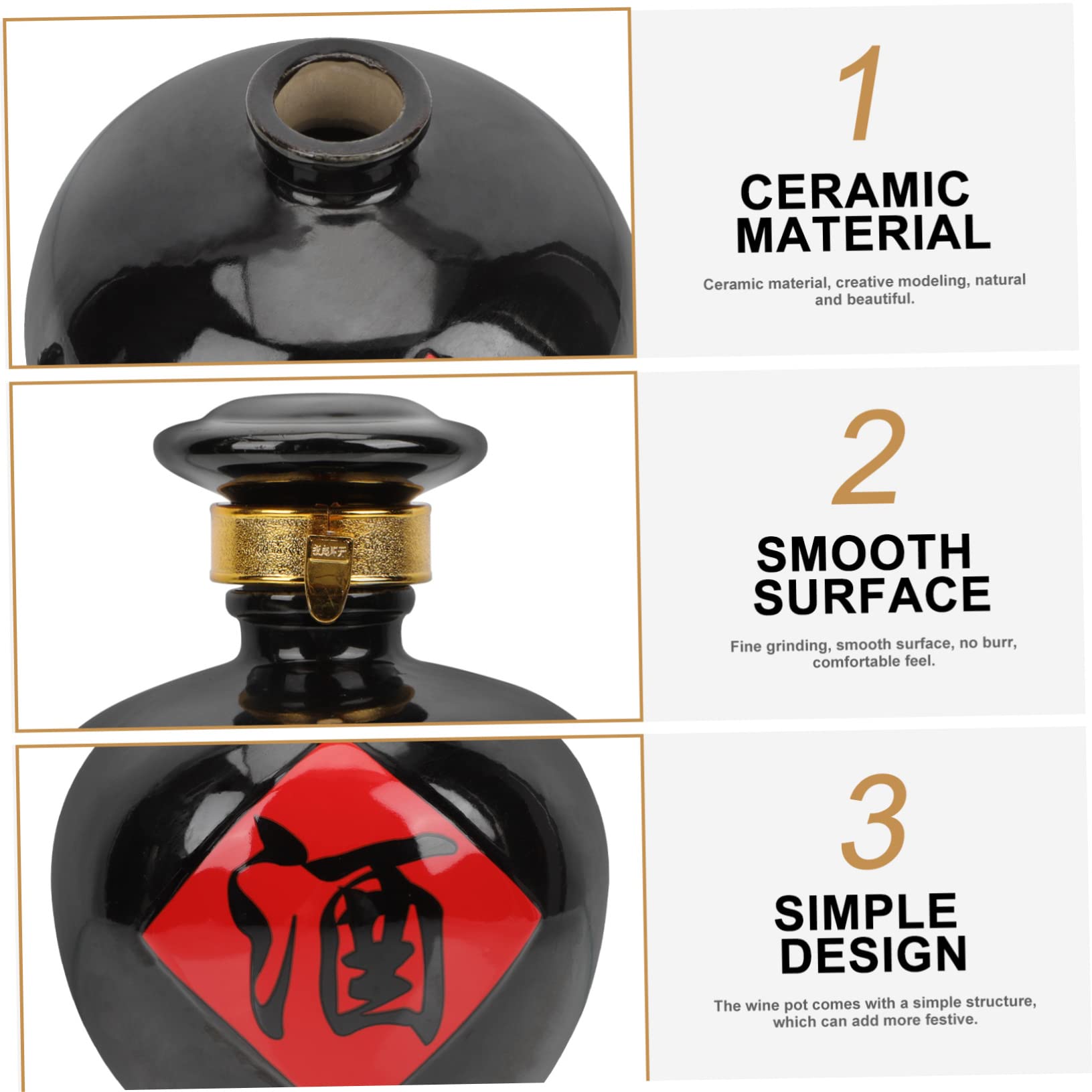 iplusmile Bottiglia in Ceramica per Liquore Contenitore Ermetico per Vino Barattolo Sigillato Vintage Utile Gadget da Cucina