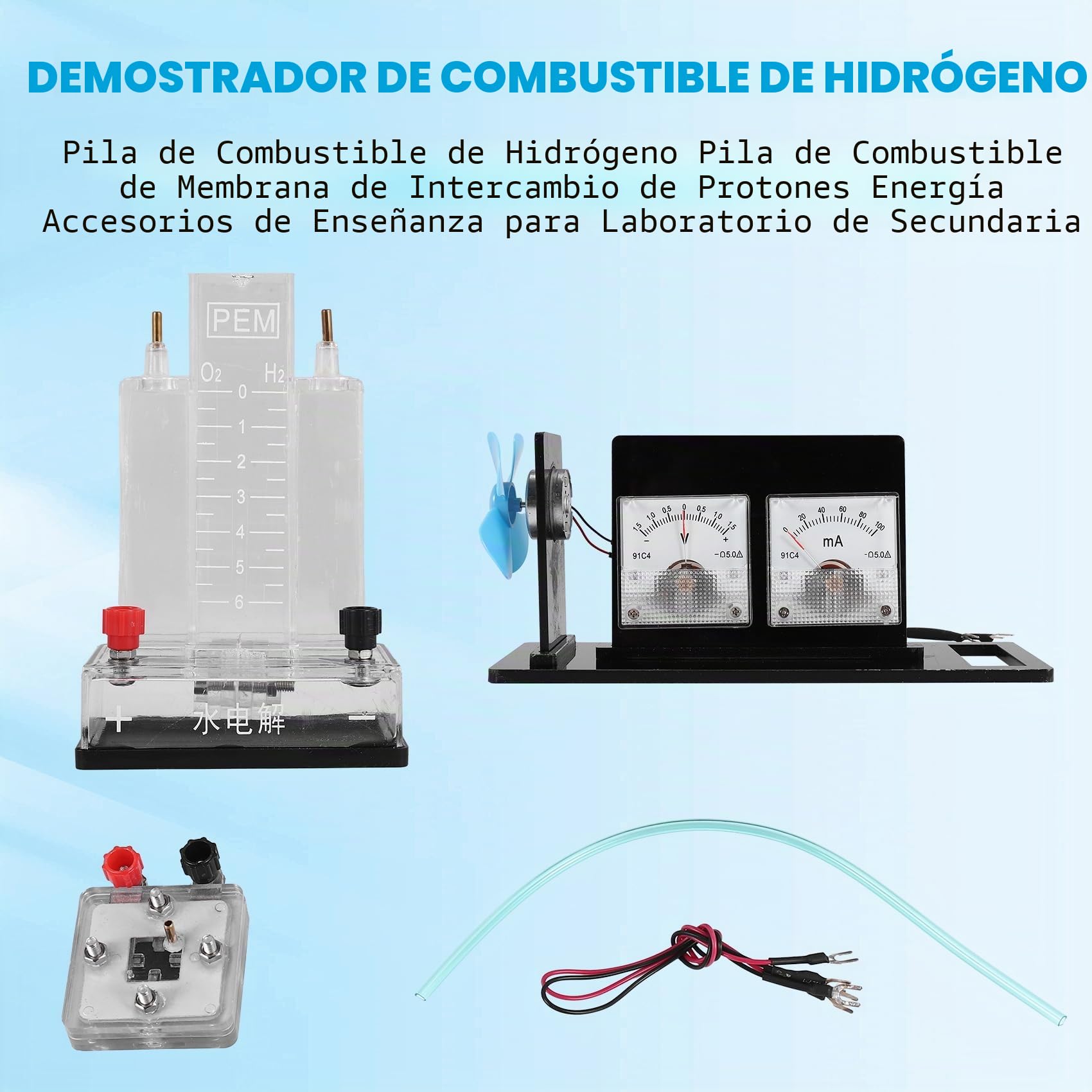 Celda de Combustible de Hidrógeno, Celda de Combustible de Membrana de Intercambio de Protones, Accesorios de Enseñanza de Laboratorio de Secundaria de Nueva Energía