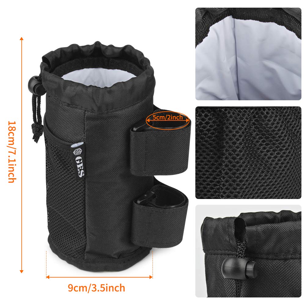 GES UTV Cup Holders, 2Pack Roll Bar Cup Holder with Mesh Pocket and