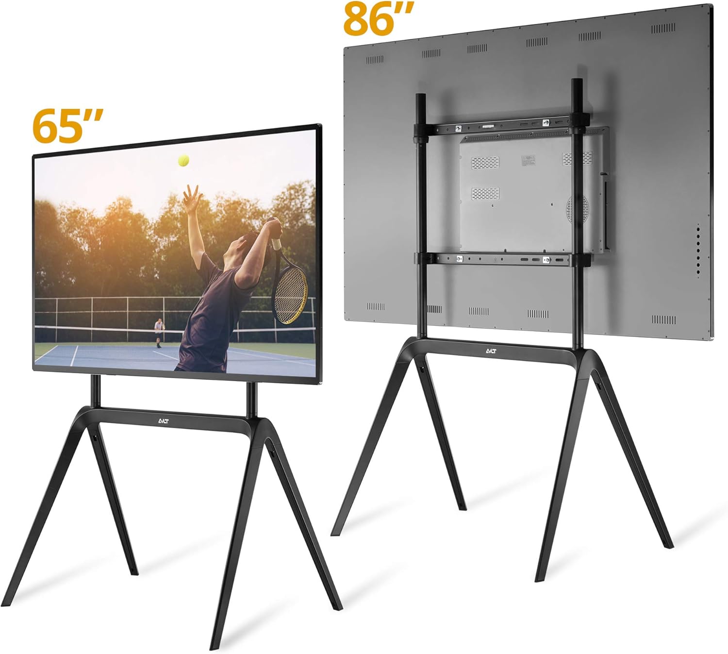 Black Steel Adjustable TV Floor Stand for 65" to 86" Screens