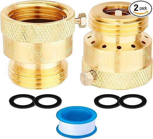 WHK Hose Bib Backflow Preventer Vacuum Breaker,Garden Hose Check Valve to Connect 3/4 Inch Outdoor Faucet Spigot,Sprinkler,RV,Anti-Siphon,2 Packs