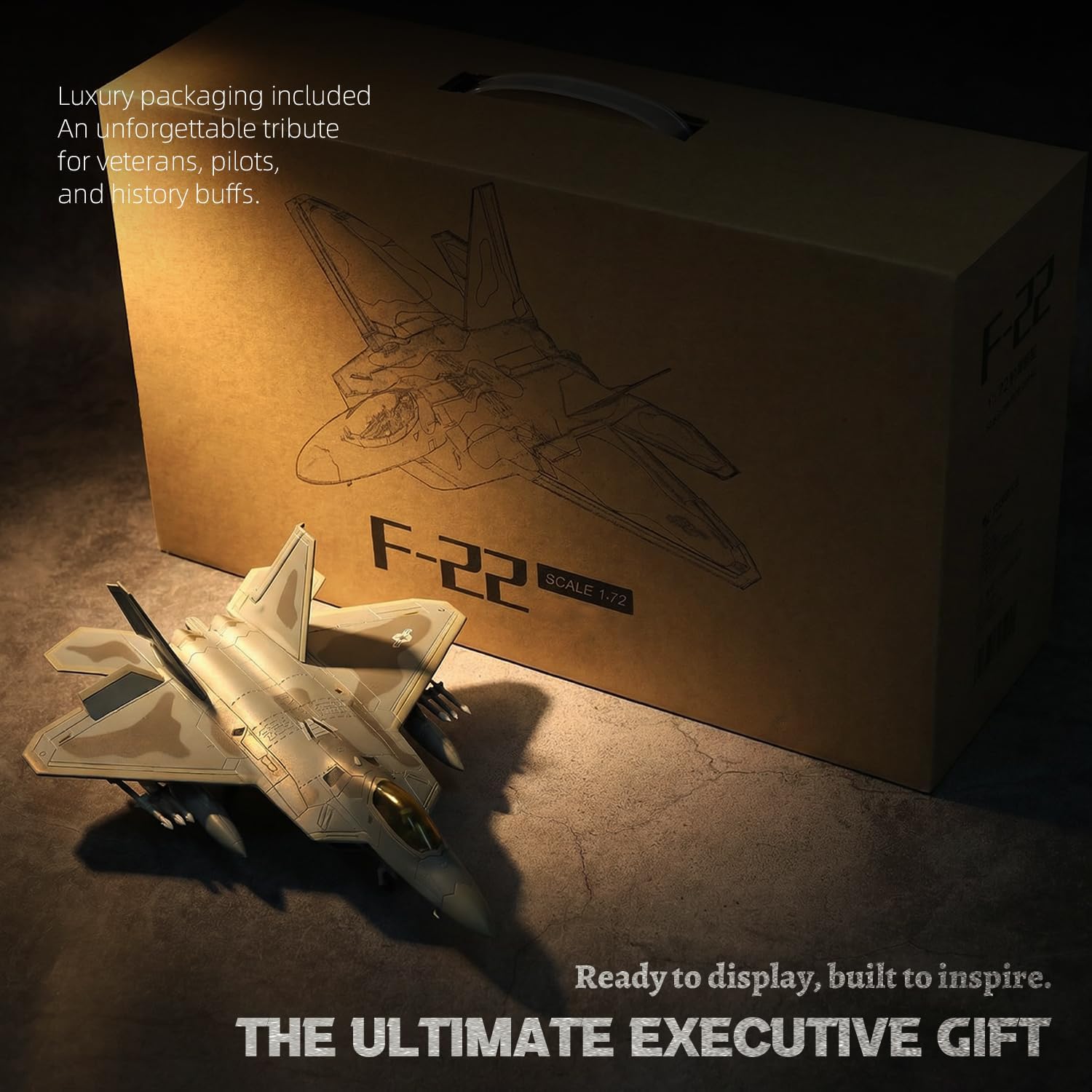 NUOTIE Classic USA F22 Raptor Fighter Attack Pre-Build Model 1:72 Aircraft Alloy Diecast Airplane Military Display Model Aircraft for Collection or Gift (FF 27th FS)