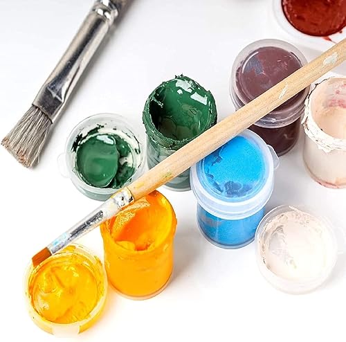Miniatura 4 de Outus Taza pequeña de pintura con tapas, mini recipientes de plástico para pintar manualidades, contenedores de almacenamiento para pintura,