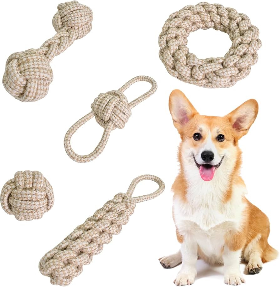Amazon | 犬用ひもおもちゃ犬用おもちゃ噛む5個セット犬噛む