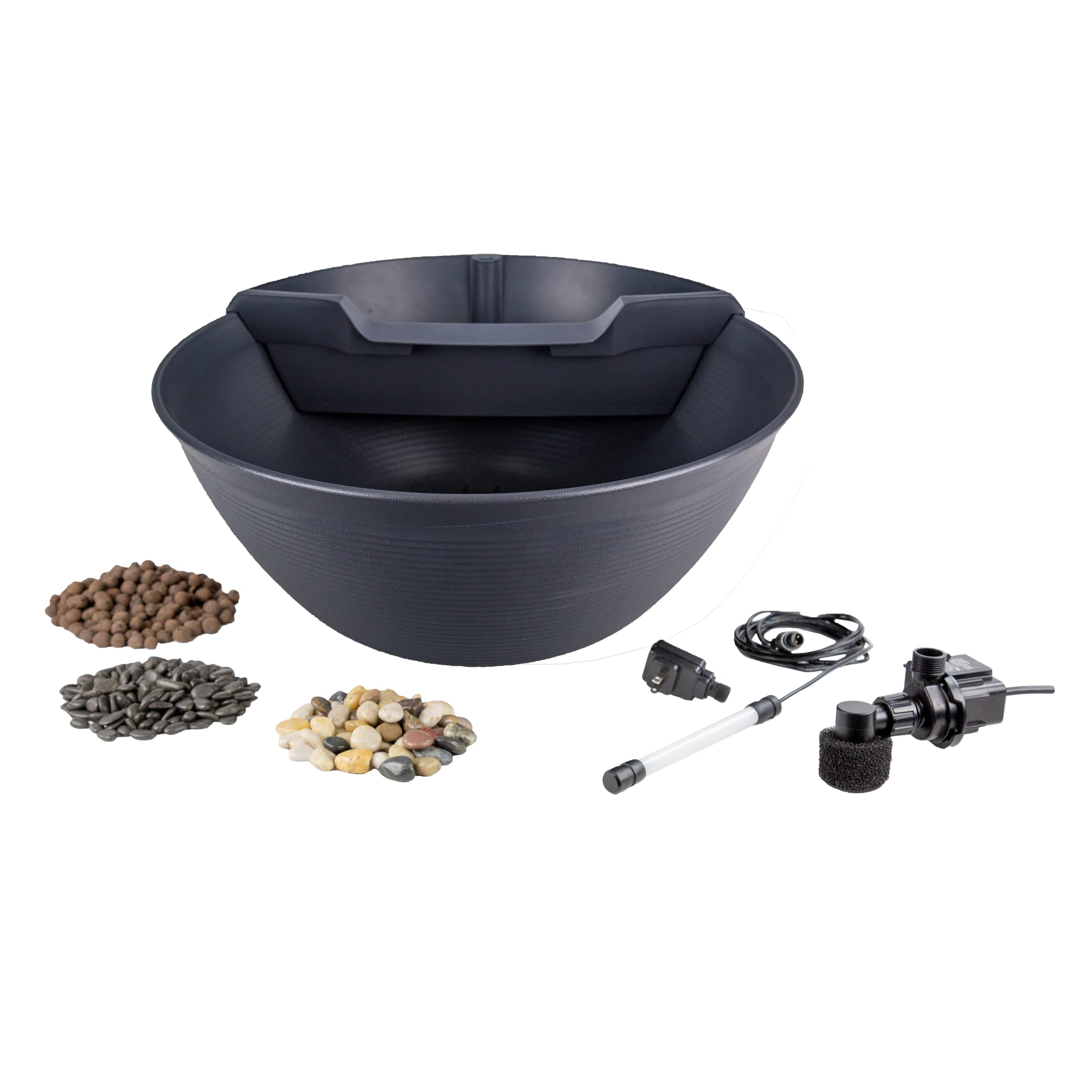 Aquascape Pond and Waterfall Kit AquaGarden Container Water Garden, Steel Gray
