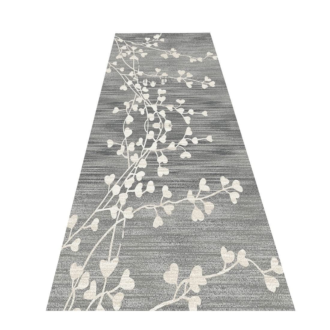 Tapis de couloir floral 3D noir 40x40 cm antidérapant et lavable pour cuisine et salon