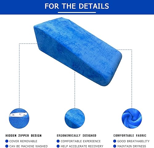 Miniatura 3 de Almohada elevadora de piernas Almohada de cuña después de reemplazo de rodilla Ayudas de recuperación poscirugía para aliviar el dolor de cadera,