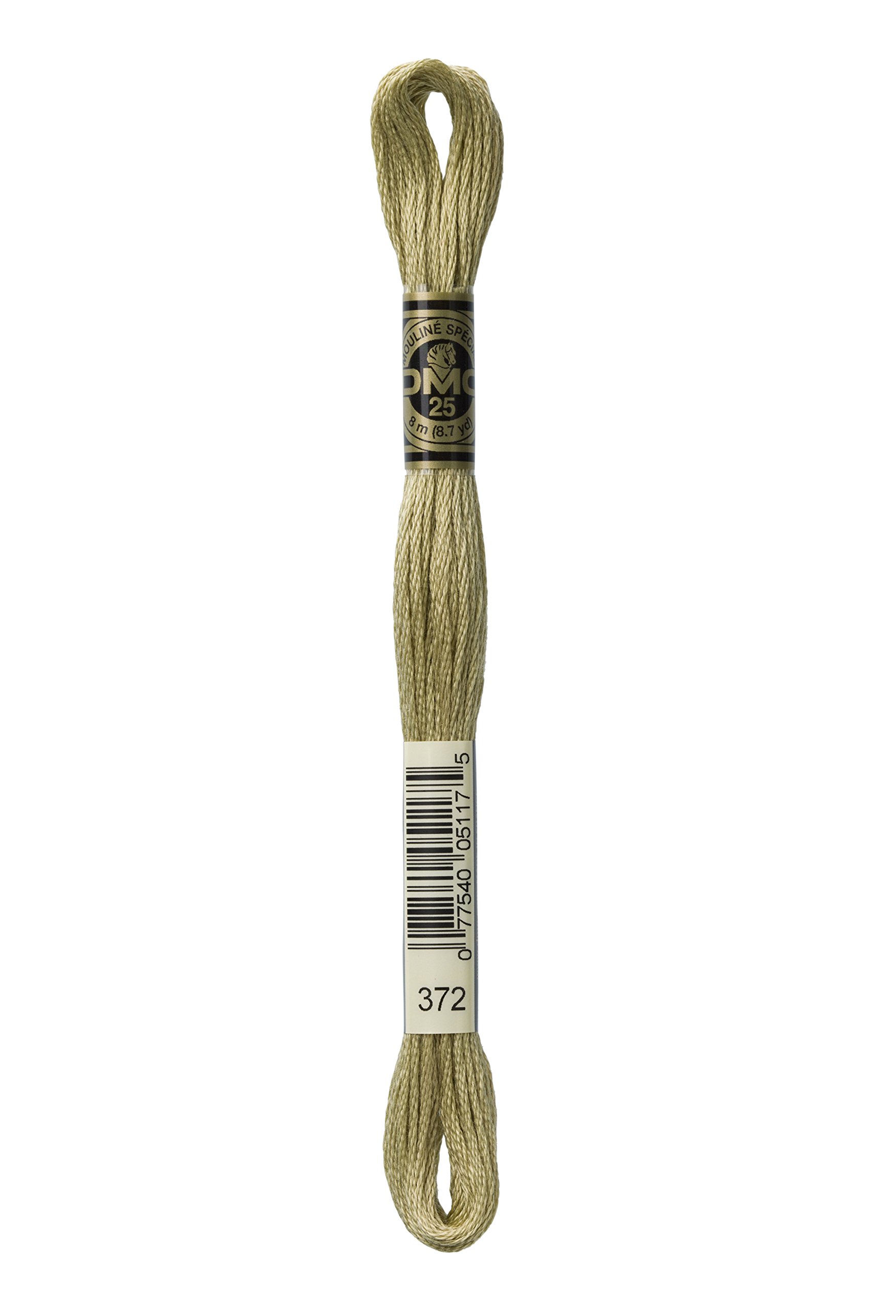 DMC 117-372 Mouline Stranded Cotton Six Strand Embroidery Floss Thread, Light Mustard, 8.7-Yard
