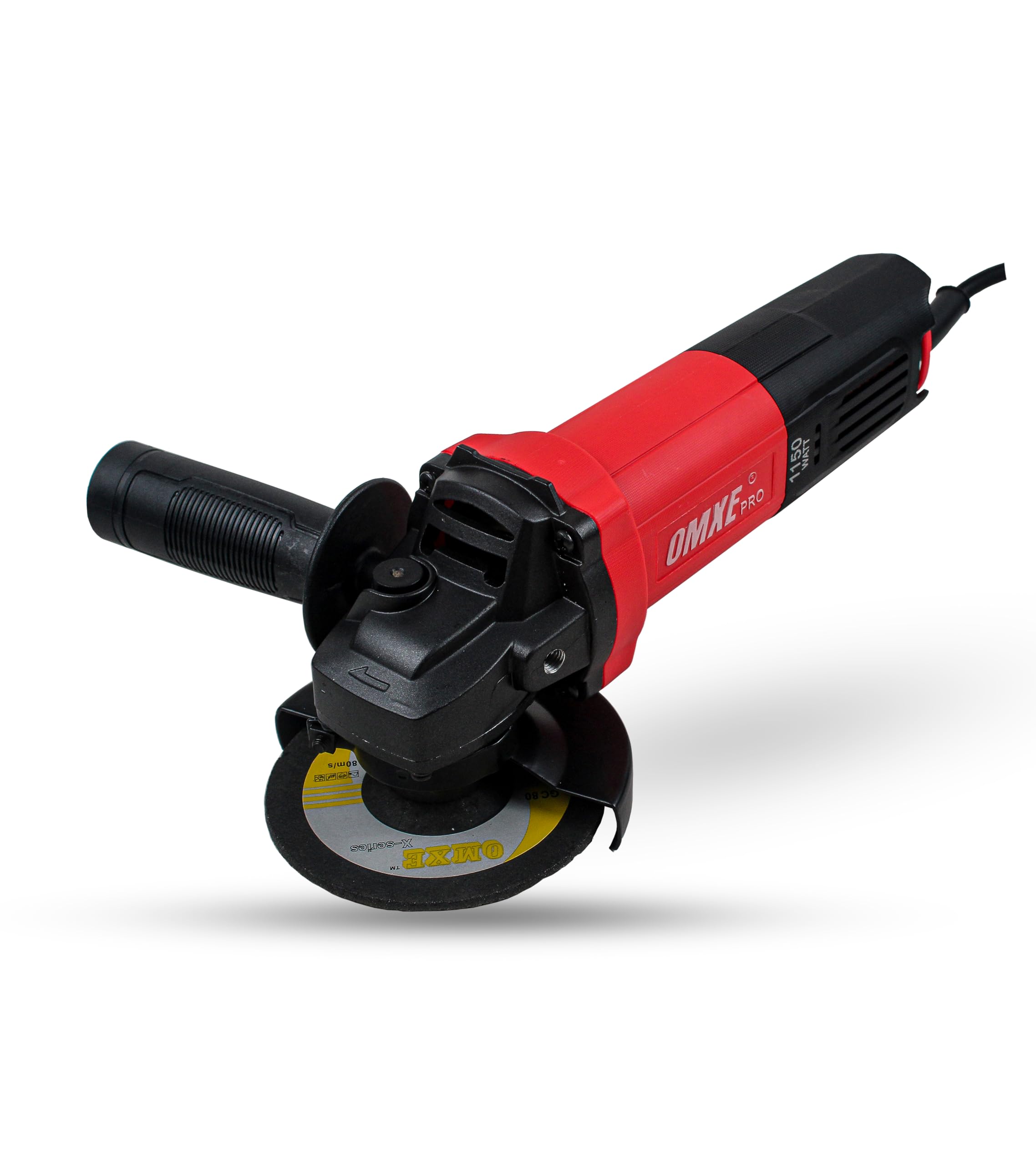 1150W Angle Grinder Machine 4 Inch with 11000 RPM Brushless Motor | Corded Electric Alloy Steel Grinder for Cutting Grinding and Polishing | Compact Hand Grinder with Handle | Red and Black