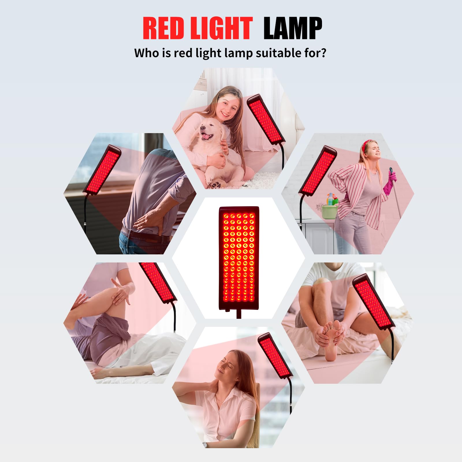 Lampada a luce rossa per corpo, lampade a luce infrarossa con supporto, 660 nm rosso e 850 nm vicino all'infrarosso dispositivo a luce rossa per tutto il corpo