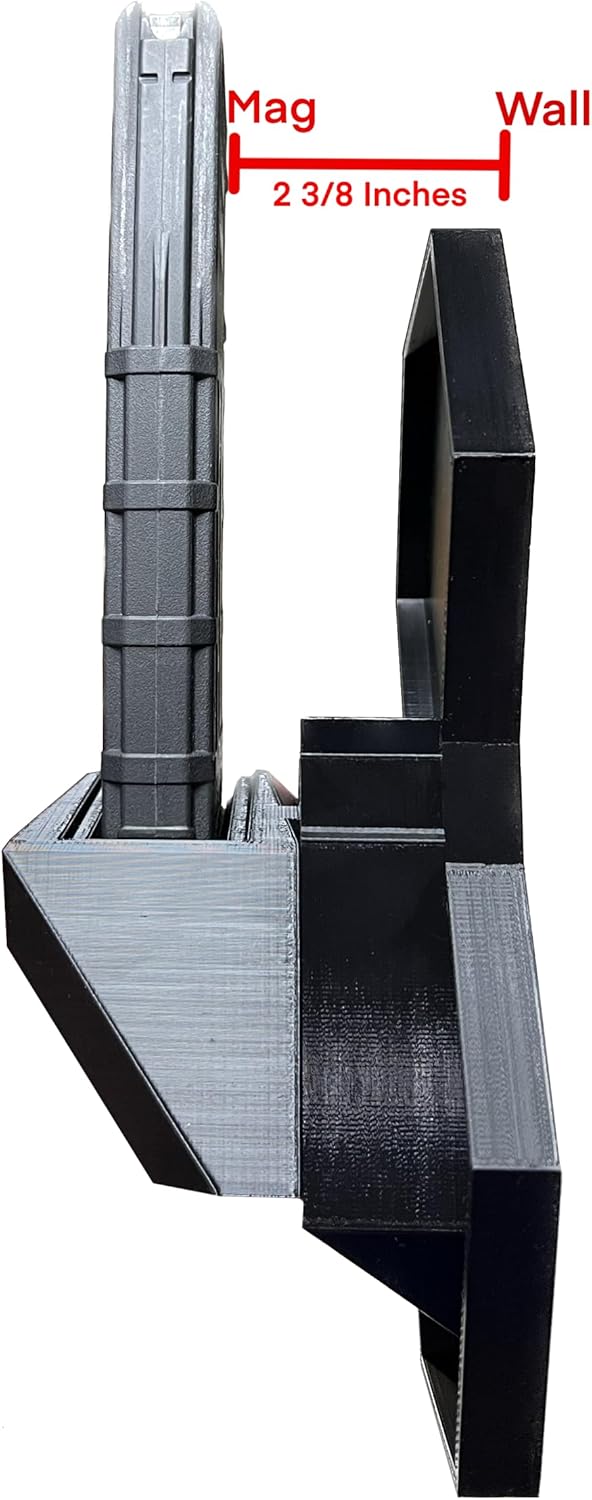 Wall Mag Mount - AR15, AR10, AK47 Style Rifle Display/Stand - PMAG Secure and Sleek, Tactical Design - USA - 5.56 .223/7.62 Pistol & Rifle Storage - The Mag Rack (TMR)