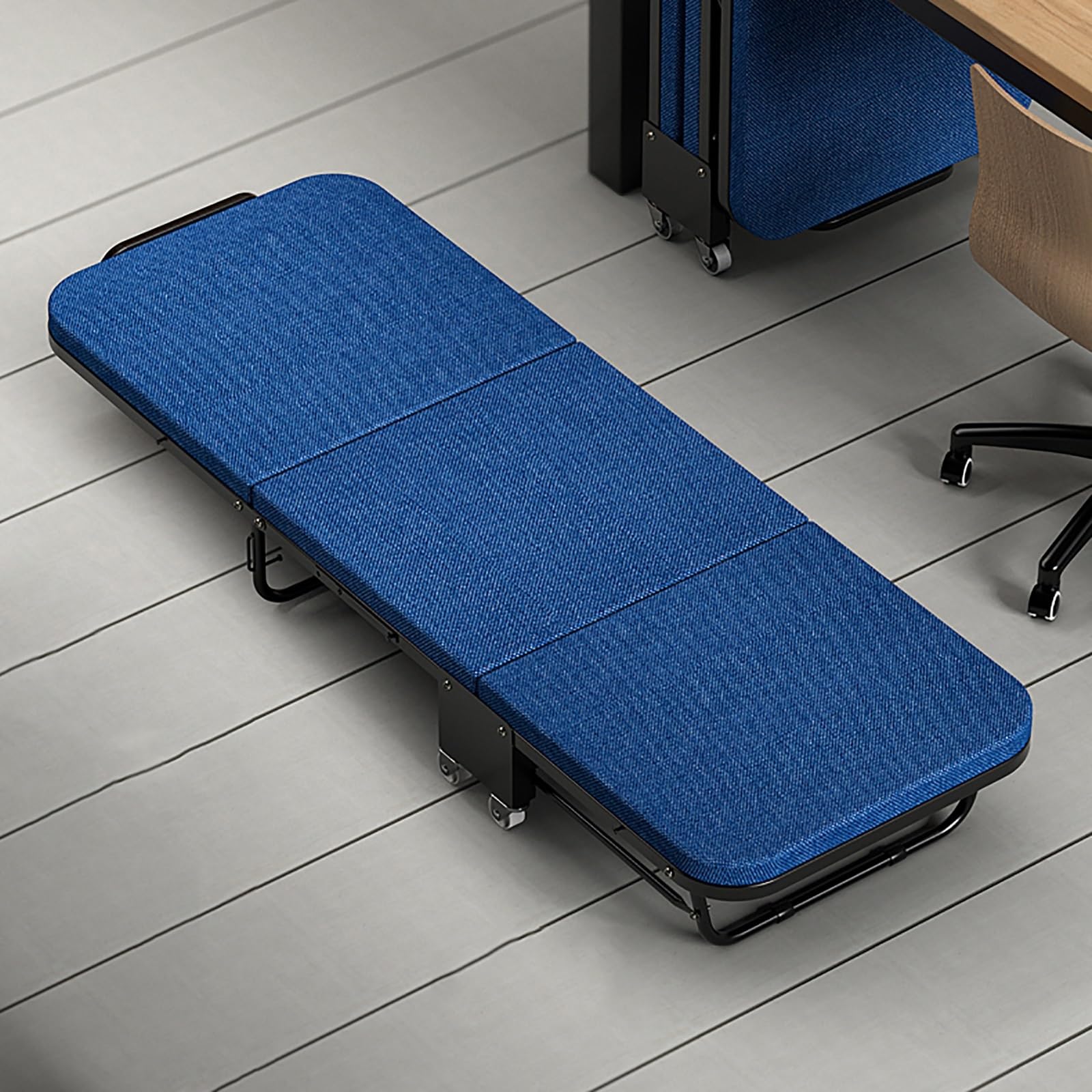 Lit pliable cadre métal solide matelas mousse pour couchage adulte