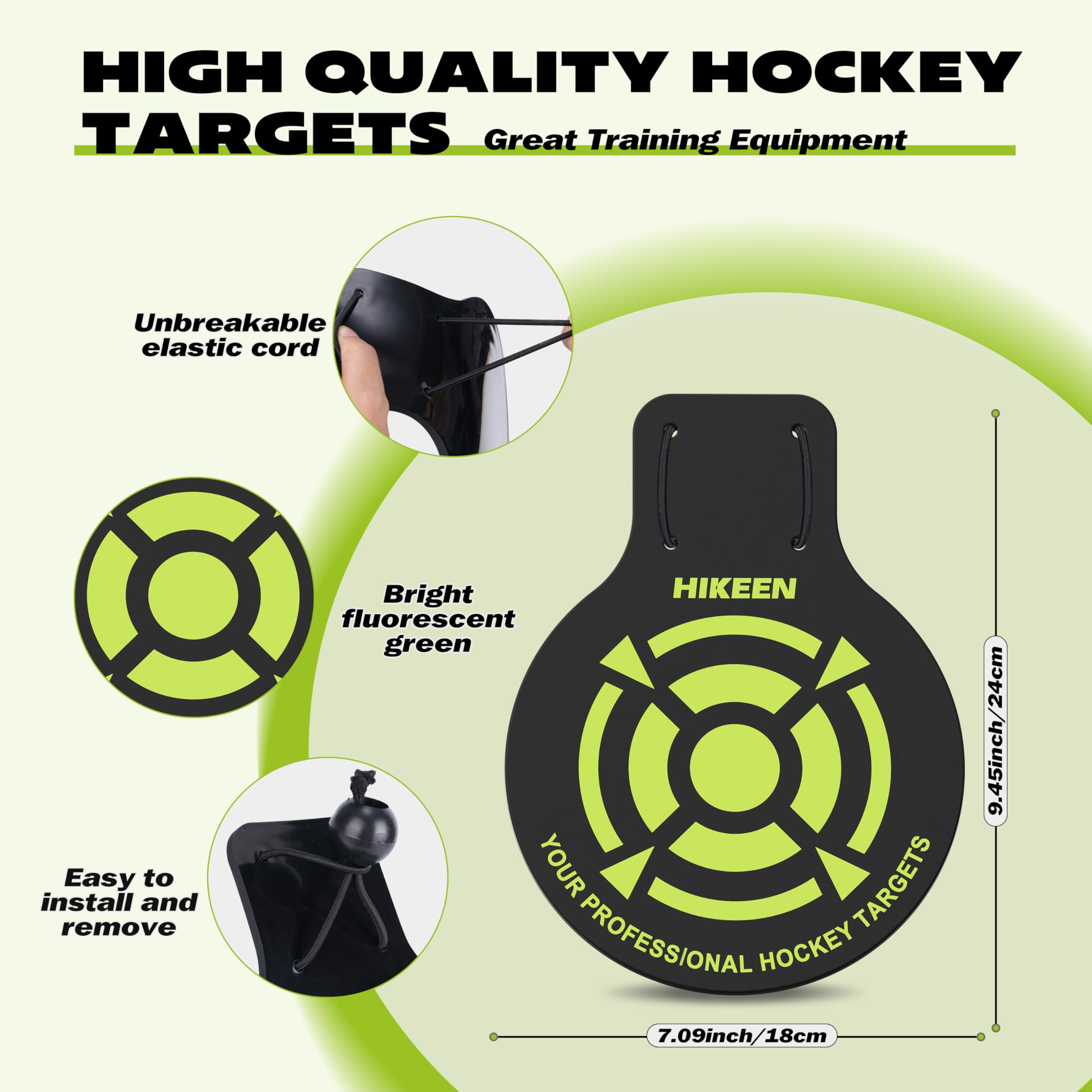 BOOSTEADY Lot de 4 Cibles de Tir pour Hockey sur Glace, Cibles de Gardien de But de Hockey en PVC Robuste de 5 mm d'Épaisseur, Equipement d'Entraînement pour Crosse & Hockey - 4