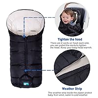 Vista 8 de Yobee Saco de dormir universal resistente a la intemperie para cochecito, cómodo y cálido, ajustable, seguro, manta impermeable para todos