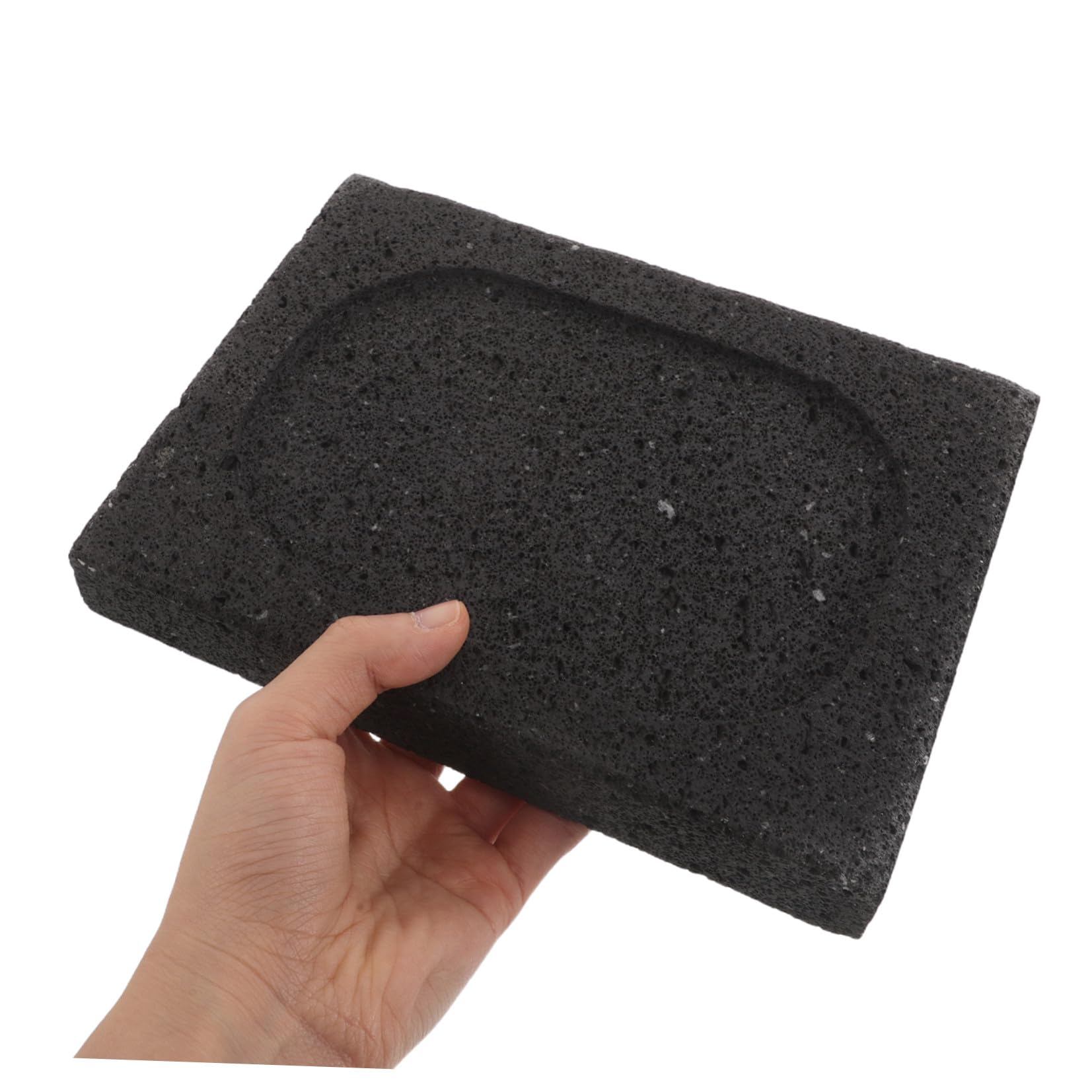 Outanaya Pierre Volcanique pour Griller Barbecue Personne, Pierre de Lave Noire, Facile à Nettoyer, Fiable pour Cuisson Intérieure et Extérieure