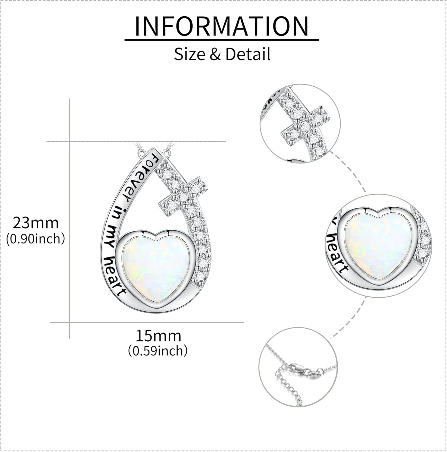 Heart/Cross/Infinity Moonstone Urn Necklace for ashes for Women Sterling Silver Dainty Cremation Jewelry Trendy Ashes Keepsake Memorial Gift for Mother/Grandma/Sister/Husband - Image 5