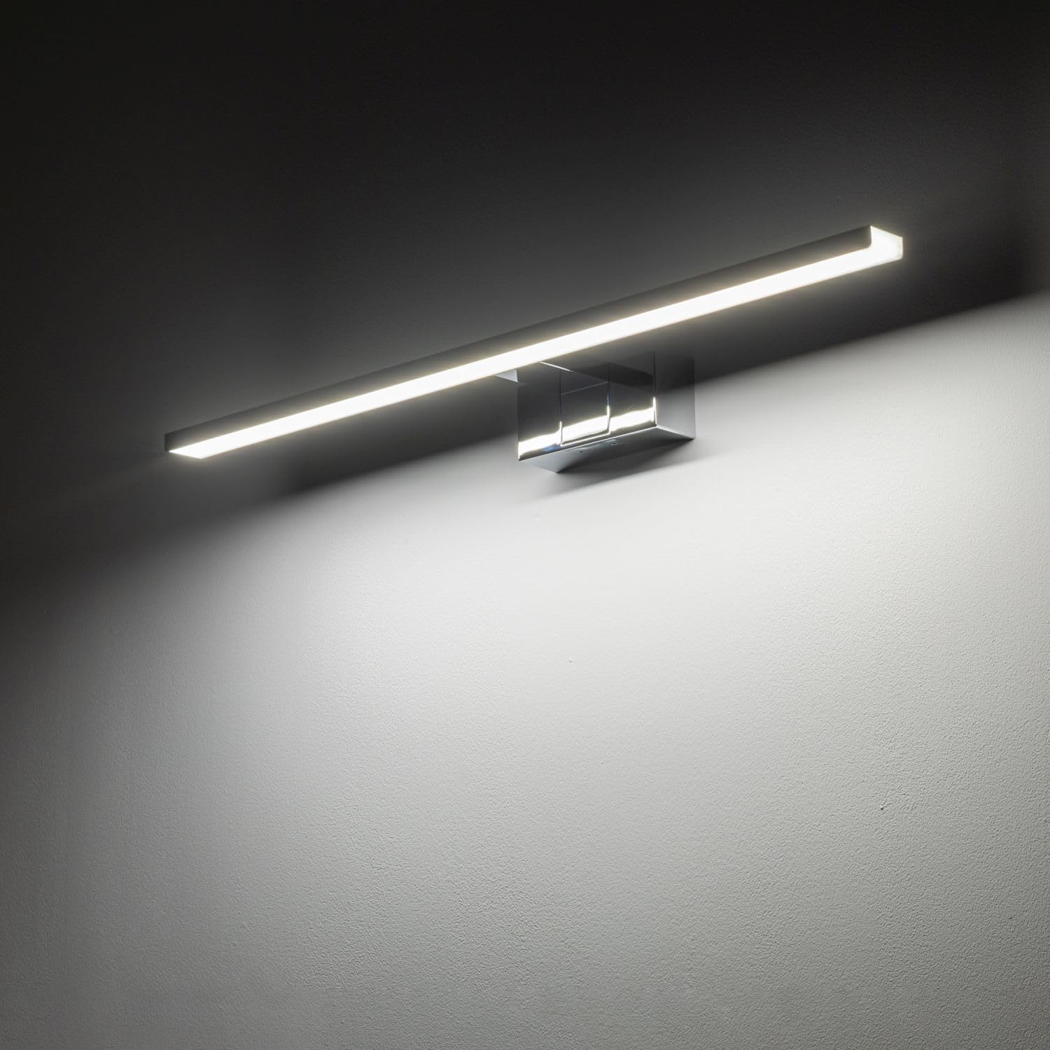 Licht-Erlebnisse LED Wandlampe Badezimmer IP44 Chrom 4000 K 950 lm neutralweiß hell B: 60 cm länglich Aluminium Modern Spiegelleuchte Wandleuchte Bad