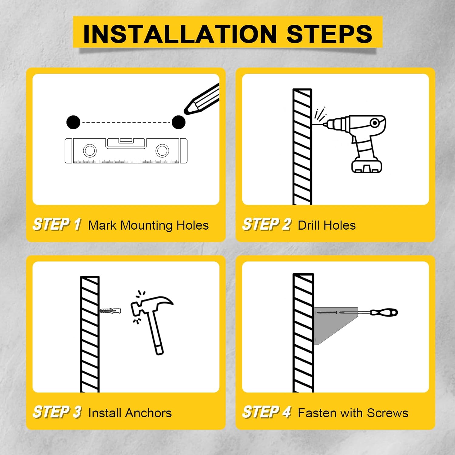 Pressure Washer Gun & Foam Cannon Holder with 1/4 Inch Quick Connector, Wall-Mounted Nozzle Tip & Extension Wand Organizer for Pressure Washer Parts & Accessories