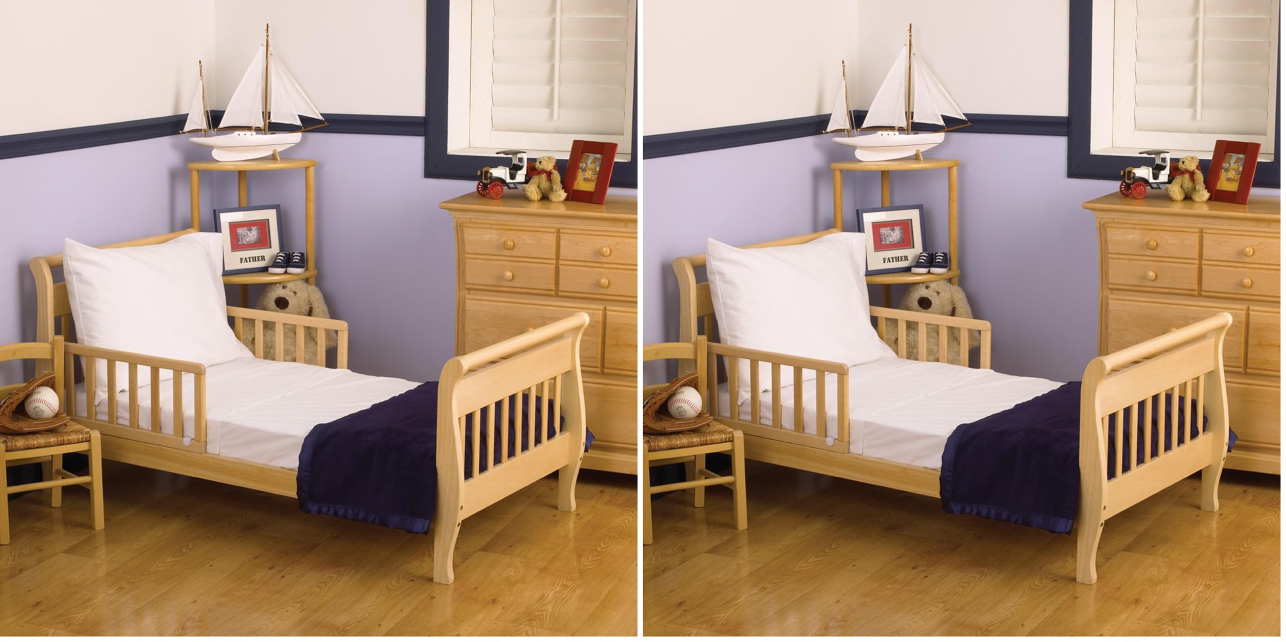 NoJo 3 Piece Toddler Sheet Set, White (Pack of 2)