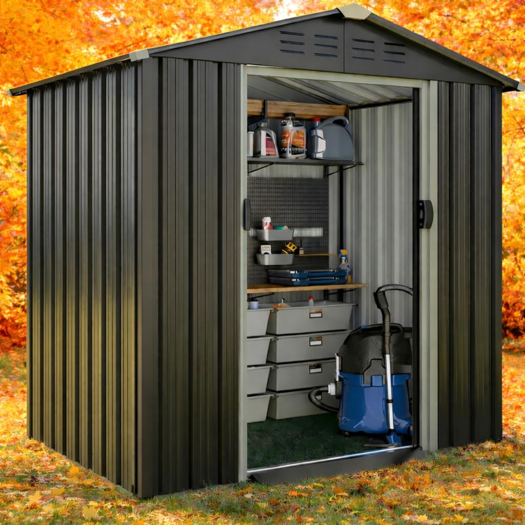 Amazon | 屋外大型物置 メタルシェッド 組み立て式倉庫 プレハブ倉庫 