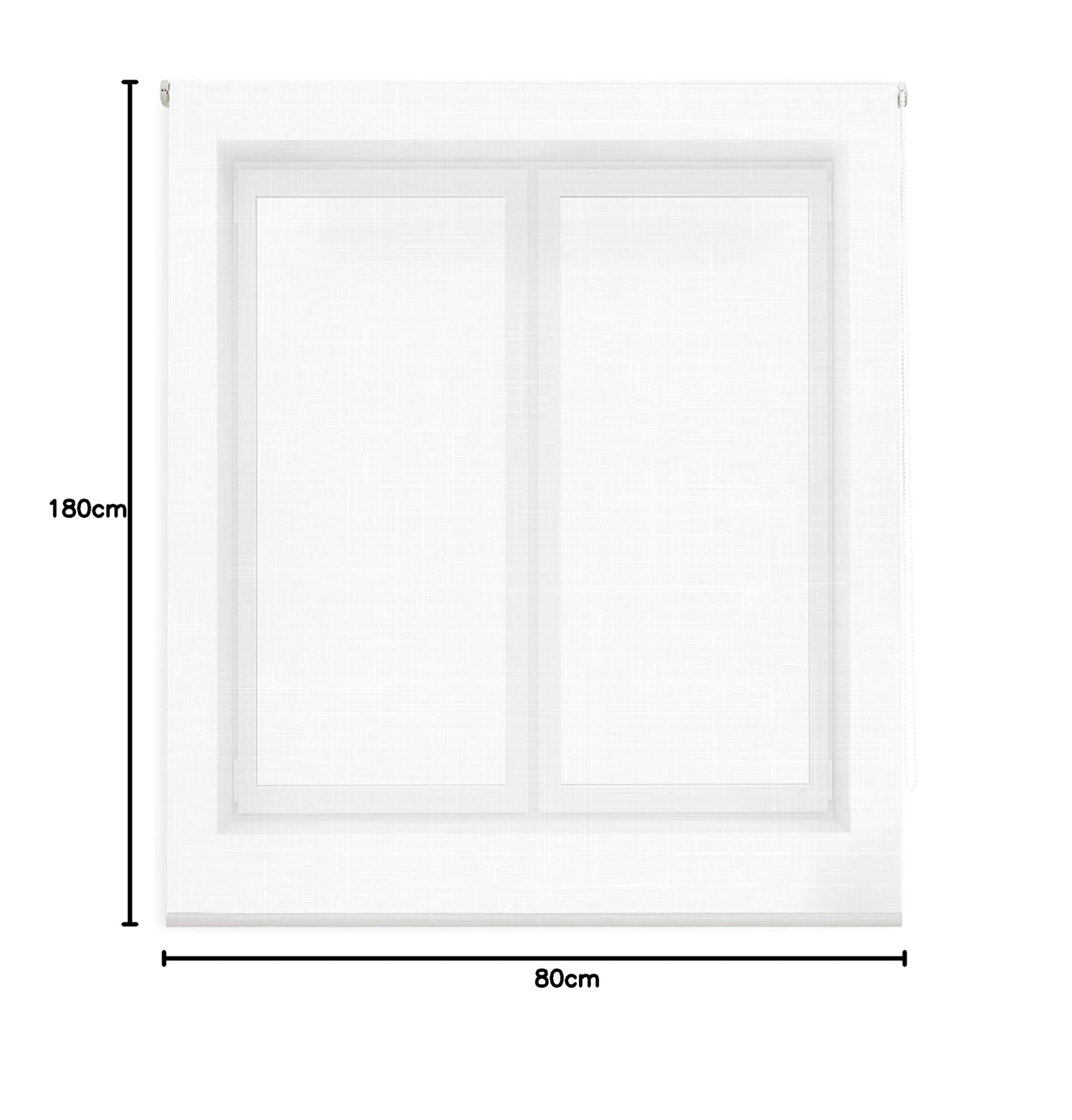Blindecor Store Enrouleur Brise-Vue translucide - Rideau occultant pour fenêtre - Blanc - 80 x 180 cm - Dimensions du Tissu 77 x 175 cm