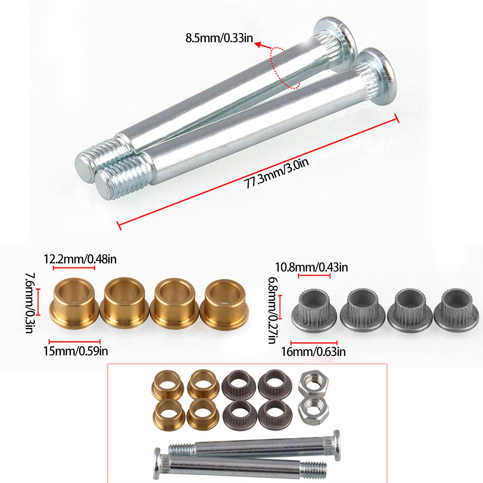 Kit di Riparazione della Cerniera della Porta, Sostituzione della Riparazione della Boccola del Perno della Cerniera della Porta Anteriore Dell'auto per Aerostar/Explorer/Mustang/Ranger