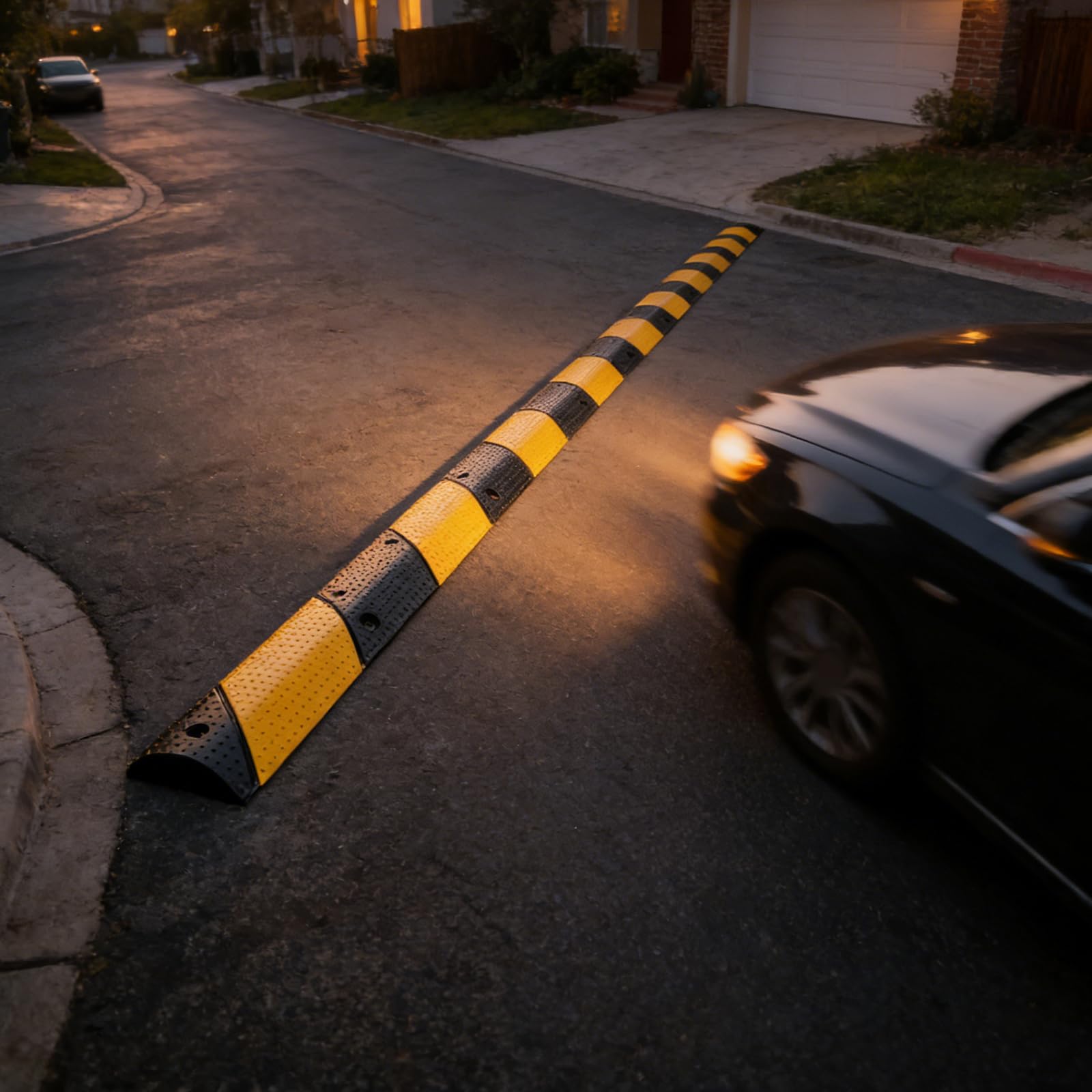 Reductor De Velocidad,Banda Reductora De Velocidad Vial,Badenes De Goma,Badenes para Garaje,Goma,Reducir La Velocidad De Los VehíCulos,para Rampa,Garaje,Suelo,Aparcamiento