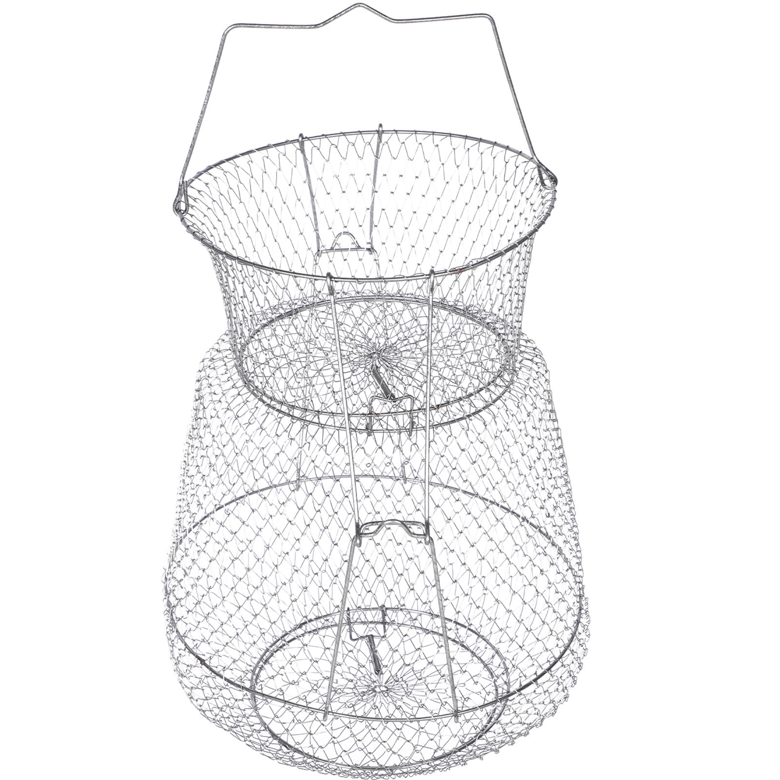 UKCOCO Cesta Malla Pesca Plegable de Acero Inoxidable Ligera y Resistente para Capturar Peces Cangrejos y Langostas Diseño Portátil y Fácil de Almacenar Uso Reutilizable para Pescadores