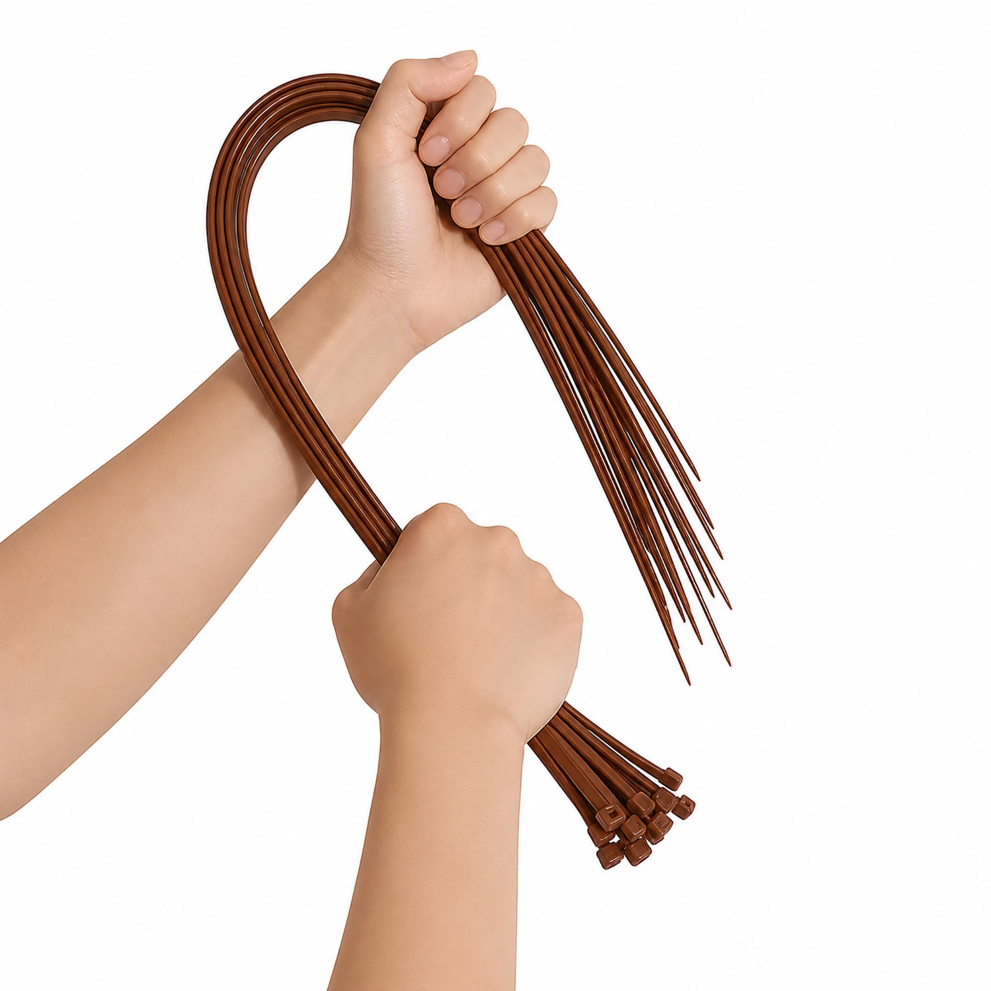 On1shelf Brown On1shelf® Heavy Duty Cable Ties 450Mm X 7.2Mm Strong Nylon Pa66 Zip Ties 50 Pack 18 Inch Long Tie Wraps For Cable Management, Garden, Garage & Electrical Use