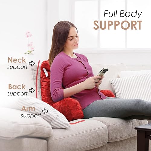 Miniatura 3 de Nestl - Almohada de lectura estándar de espuma viscoelástica triturada, almohada de respaldo para leer y reposar en cama, almohada para la espalda