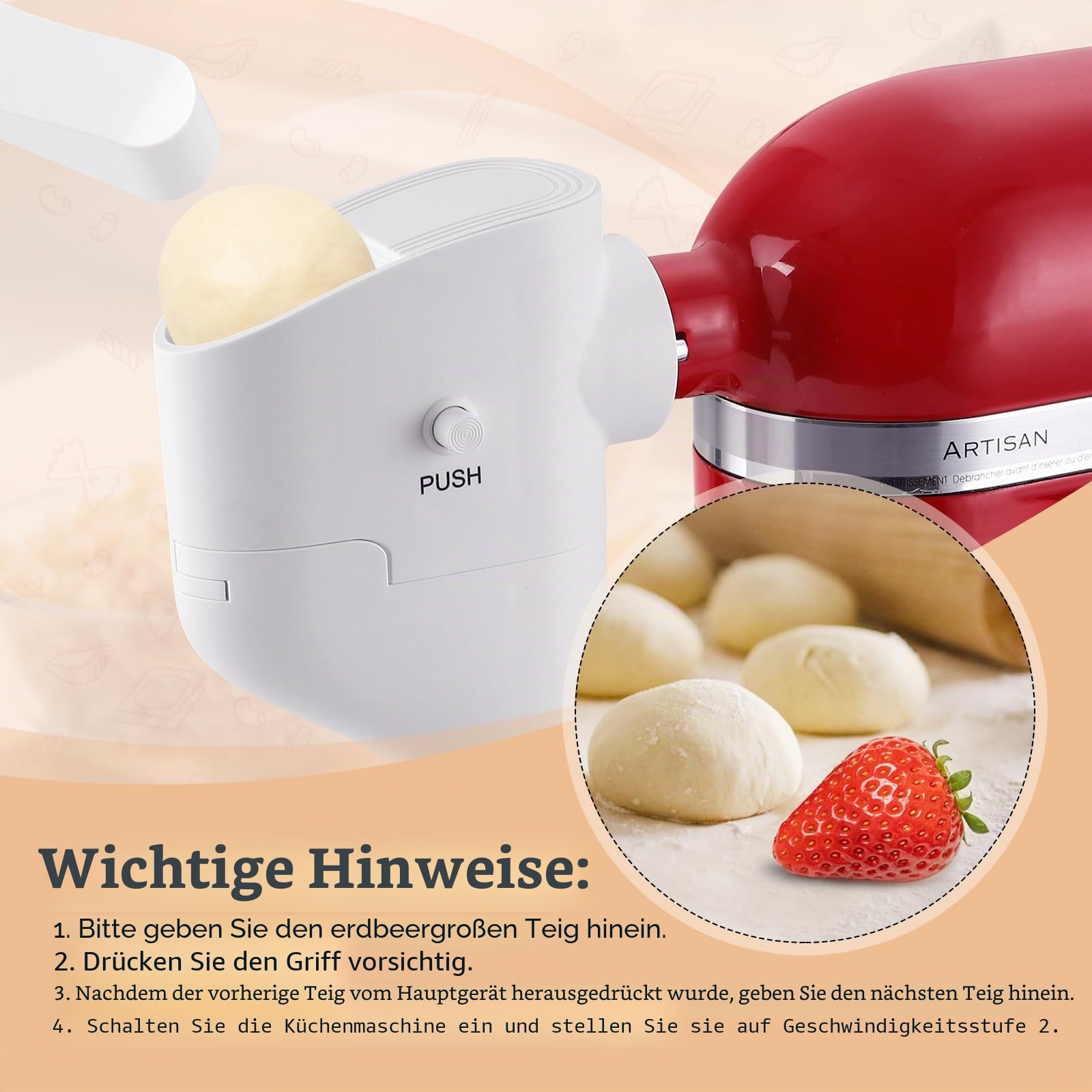 Gourmet Pasta Maker Aufsatz für KitchenAid Standmixer | 7 austauschbare Nudelplatten, für Spaghetti, Fusilli, Makkaroni, Bucatini und Rigatoni, Nudelpresse im neuen Buckle Design