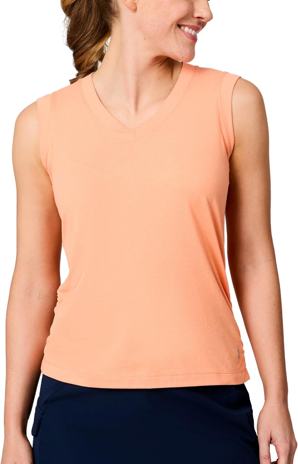 Free Country Women's V Neck Tank Top Cooling Racerback Athletic Quick Dry UPF 50+ Anti-Odor Breathable for Running Workout