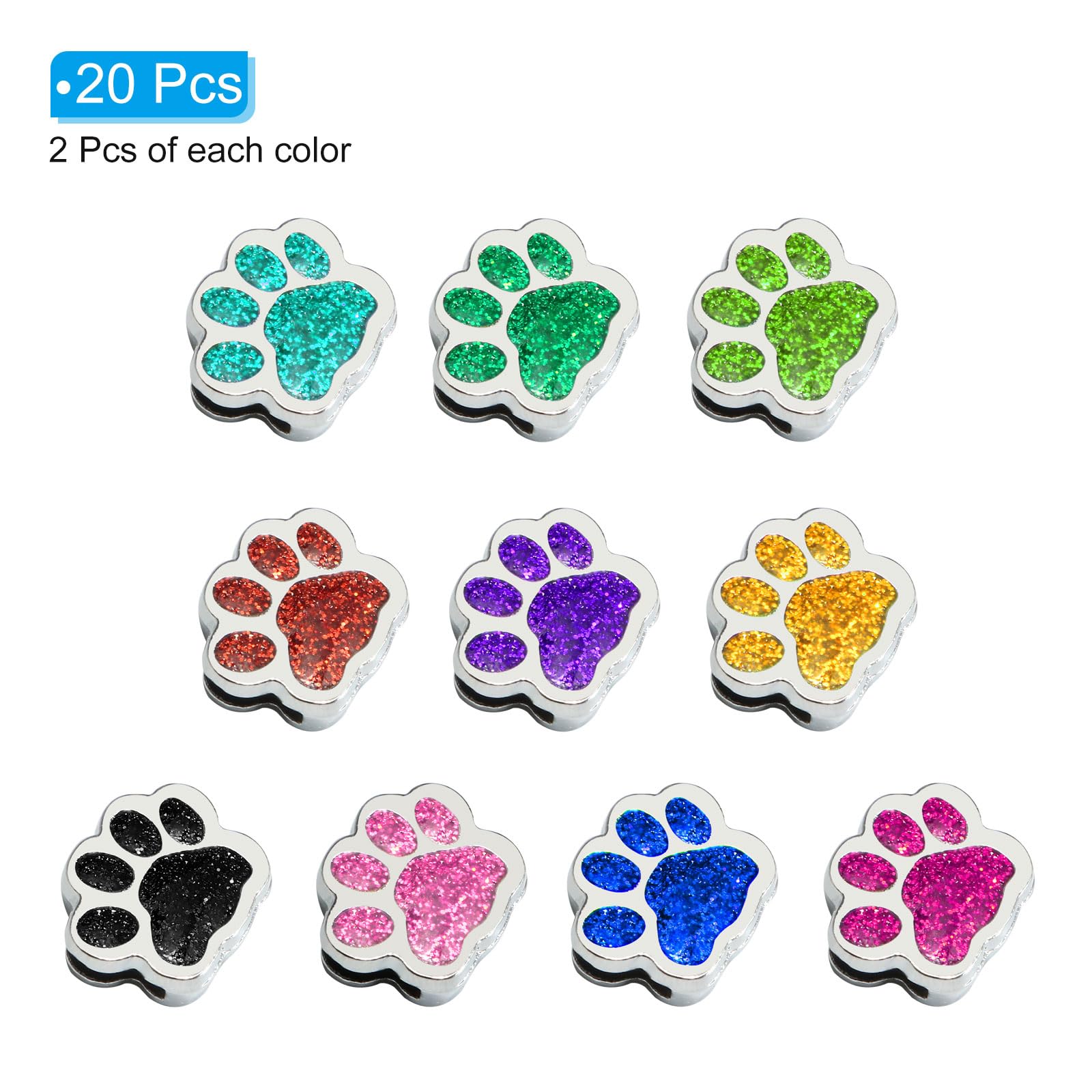 PATIKIL Animal Cat Dog Paw Print Charm - Image 3