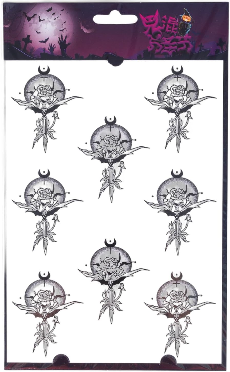 Lady Moth Temporary Tattoos 8 PCS Front Head Sticker Tattoo Stickers Cosplay Accessory