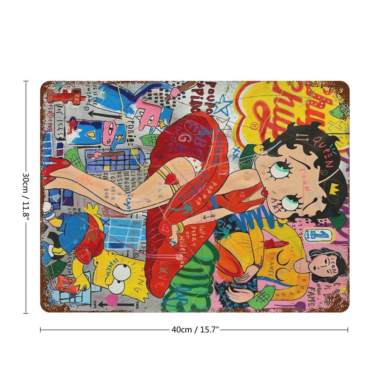 Amazon.co.jp: ブリキ看板 壁掛け ベティちゃん 金属ポスター 装飾鉄絵