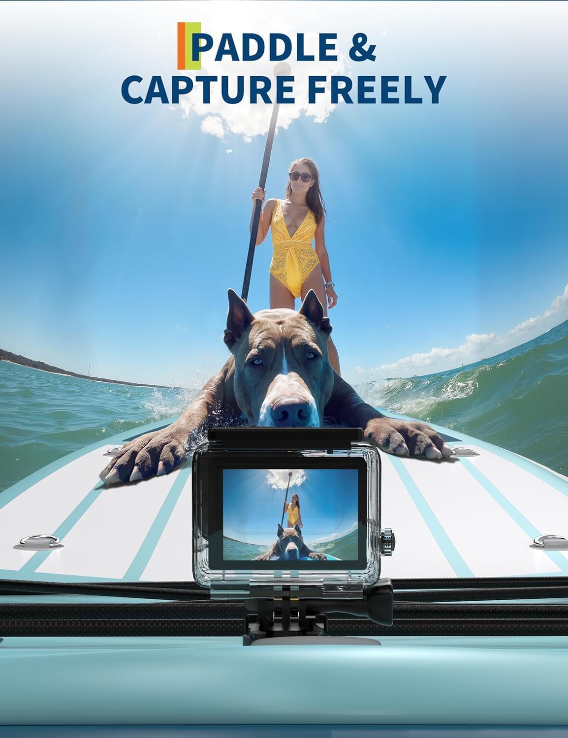 Inflatable Stand Up Paddle Board, 10 ft 6 in Inflatable Paddle Boards with Premium Accessories, Non-Slip EVA Deck, Ultra-Light Carry Bag Pump, Meander SUP for Youth & Adults