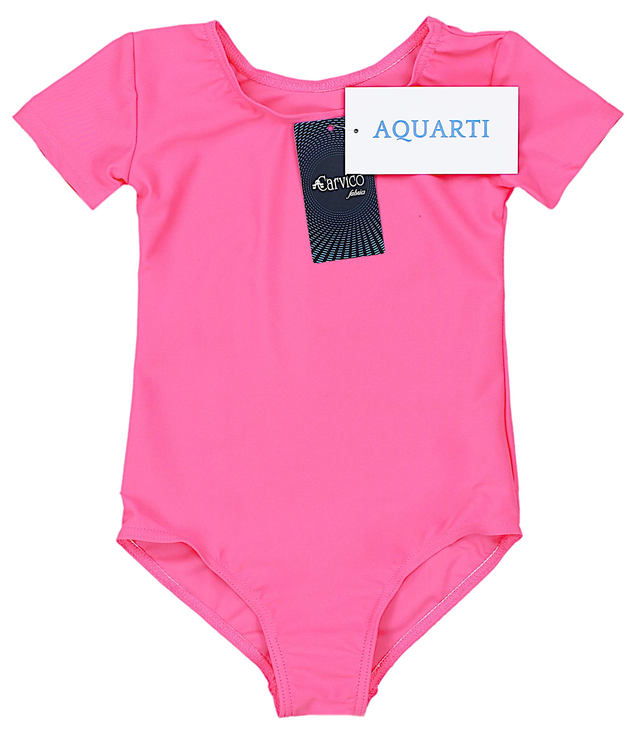 Aquarti Body da Ginnastica da Bambina a Maniche Corte
