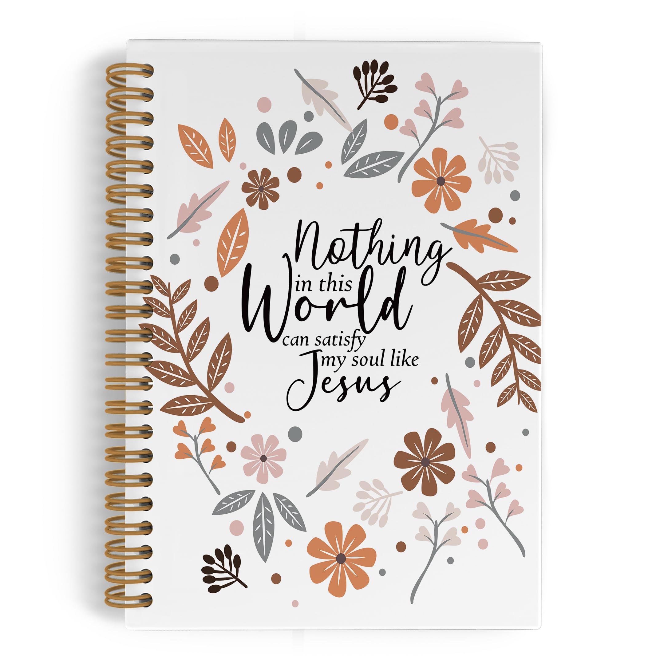 Carnet à spirale Jésus Bible QLMX avec motif floral chrétien pour notes