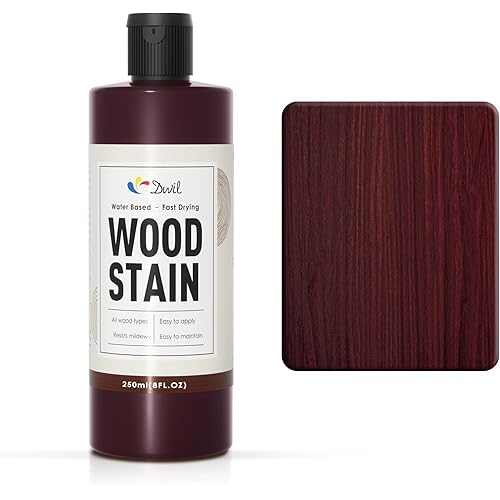 DWIL Water Based Wood Stain - Multiple Finishes, Fast Drying, Indoor and Outdoor Furniture, Wood Paneling, Cabinets and More, Low Odor ＆ Non-Toxic (8.5oz Rosewood)