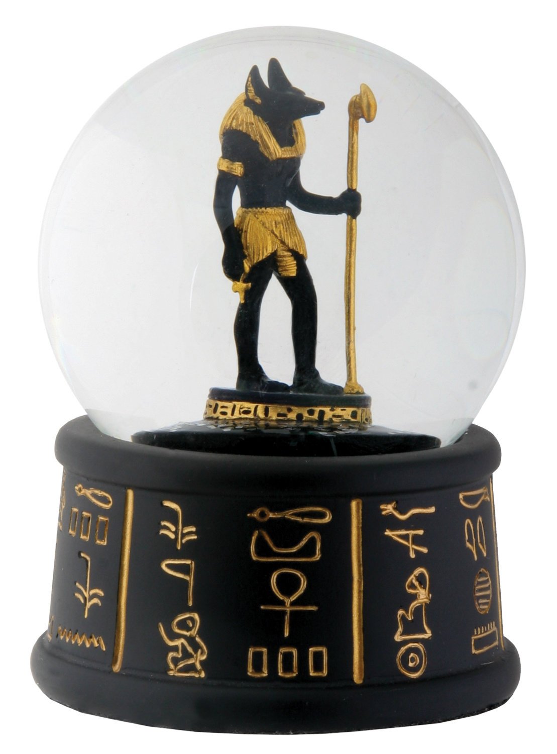 3.5 Inch Cold Cast Resin Egyptian Anubis Water Snow Globe Figurine