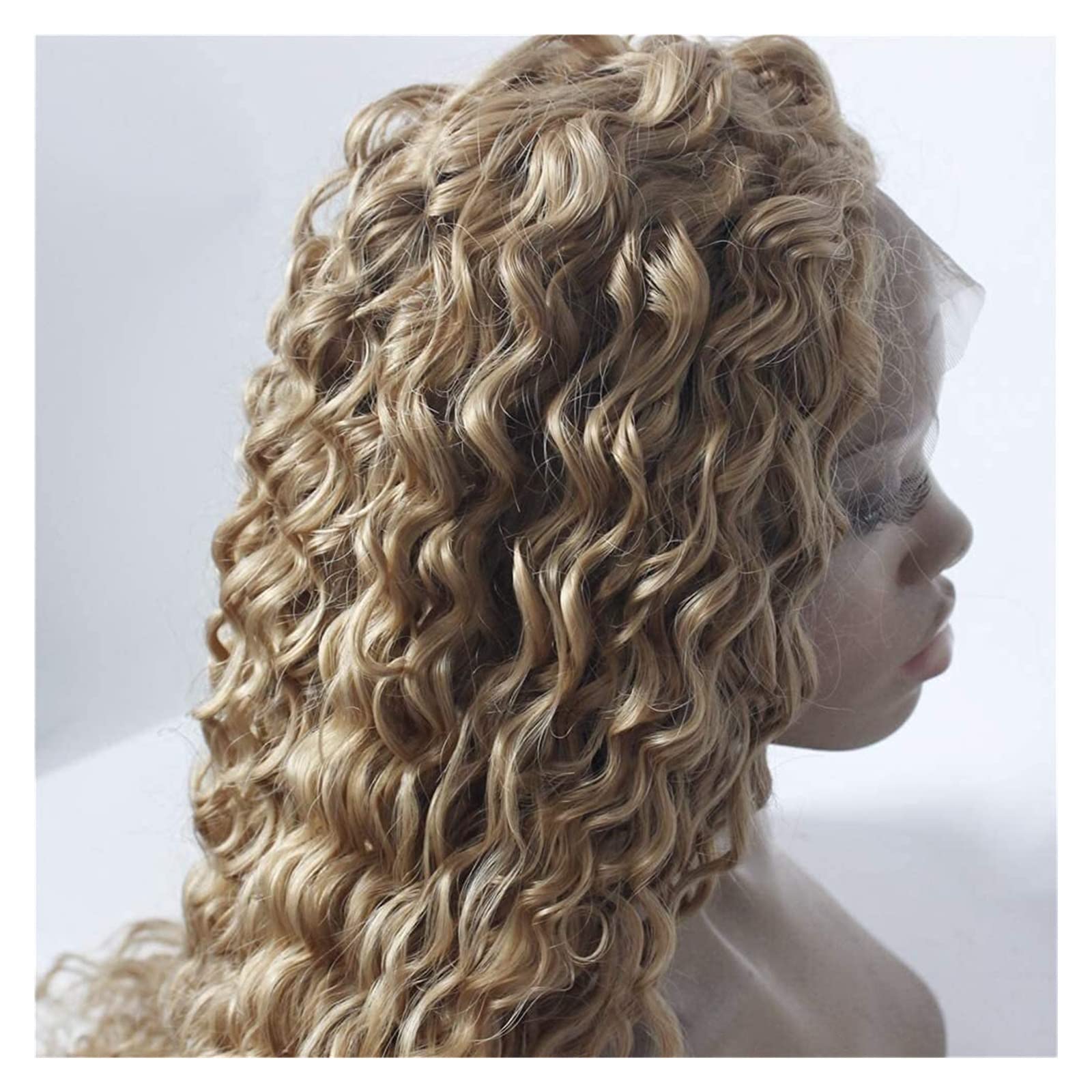 Cosplay Parrucche Parrucca Bionda Lunga Per Donna, Bionda Mista Marrone, Parrucche Afro Per Donne Nere Parrucche Corte Ricci Crespi 24 Pollici Parrucca Quotidiana