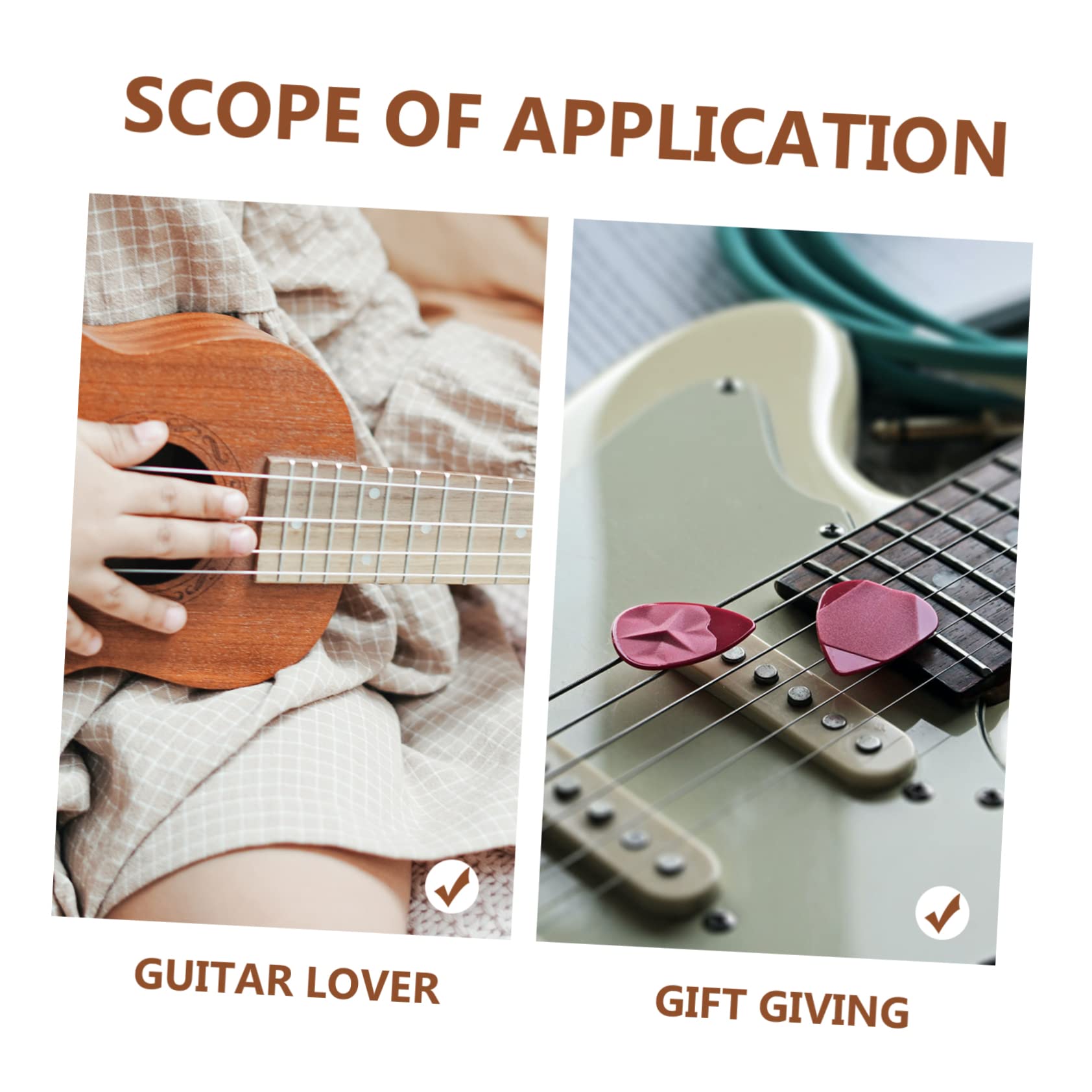5sätze Holz-Gitarren-Picks Mit Aufbewahrungsbox Praktisches Set Mit Plektren Leicht Und Tragbar Für Folk-Gitarre Einfach Zu Verstauen Transportieren