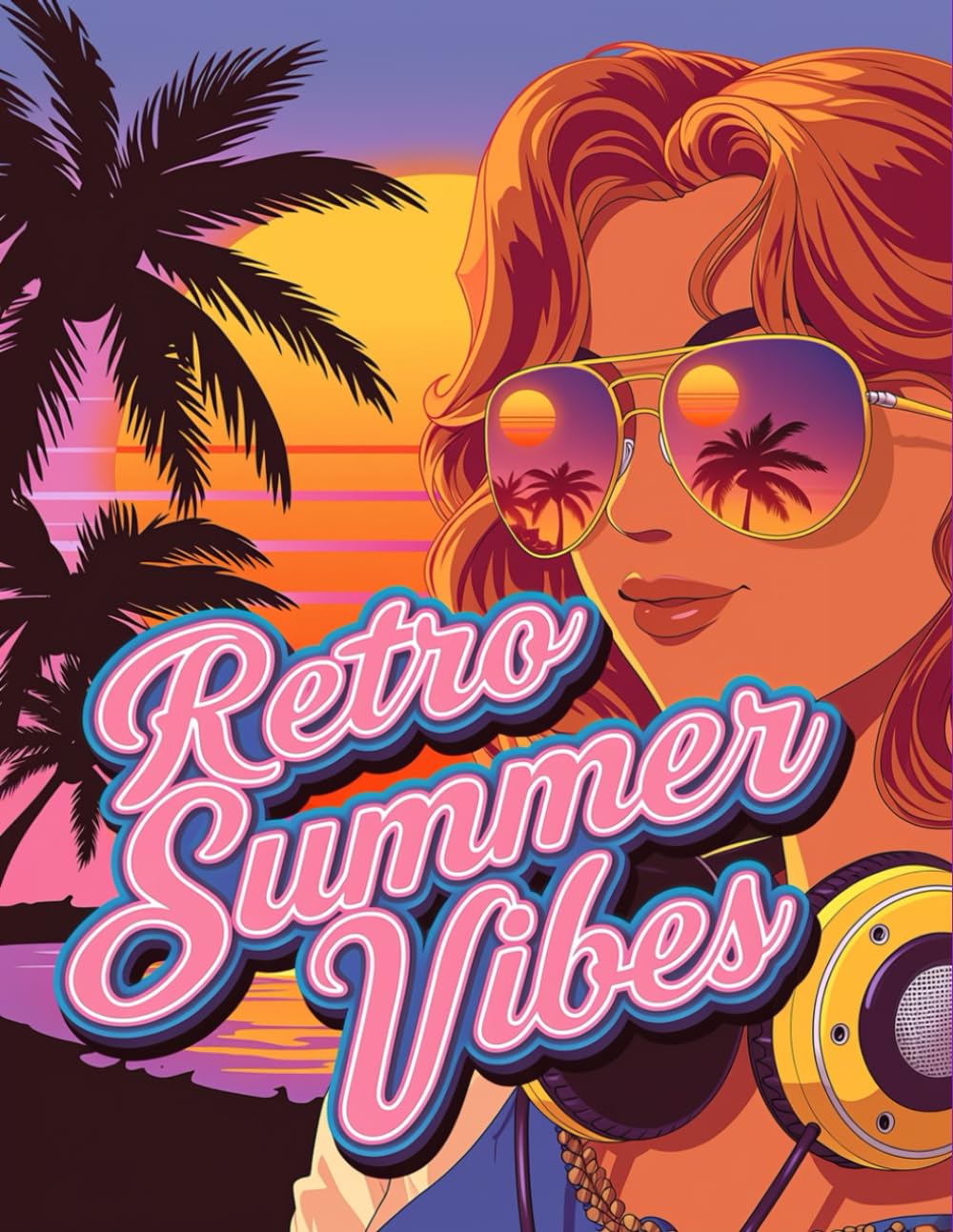 Retro Summer Vibes: 90s Aesthetic Anime Girls Coloring Book: Vintage Manga Illustrations, Lofi Aesthetic Art, and Vaporwave Scenes for Relaxing Adult Coloring