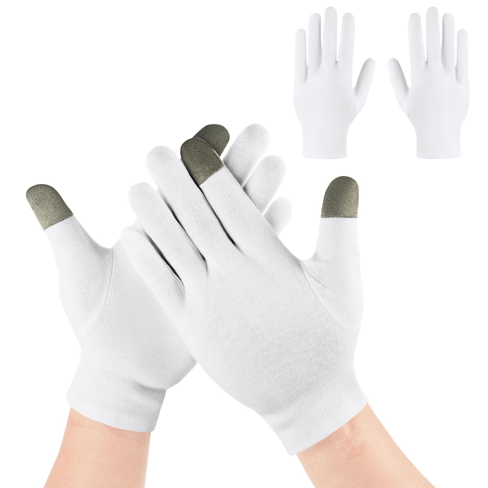 5 Paia Guanti Idratanti, Cotone Guanti Touch Screen a 360°, Guanti Idratanti Durante il Sonno, Guanti Per Trattamento Spa Per La Riparazione Di Pelle Ruvvida Screpolata E Screpolata